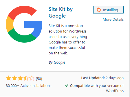install google site kit